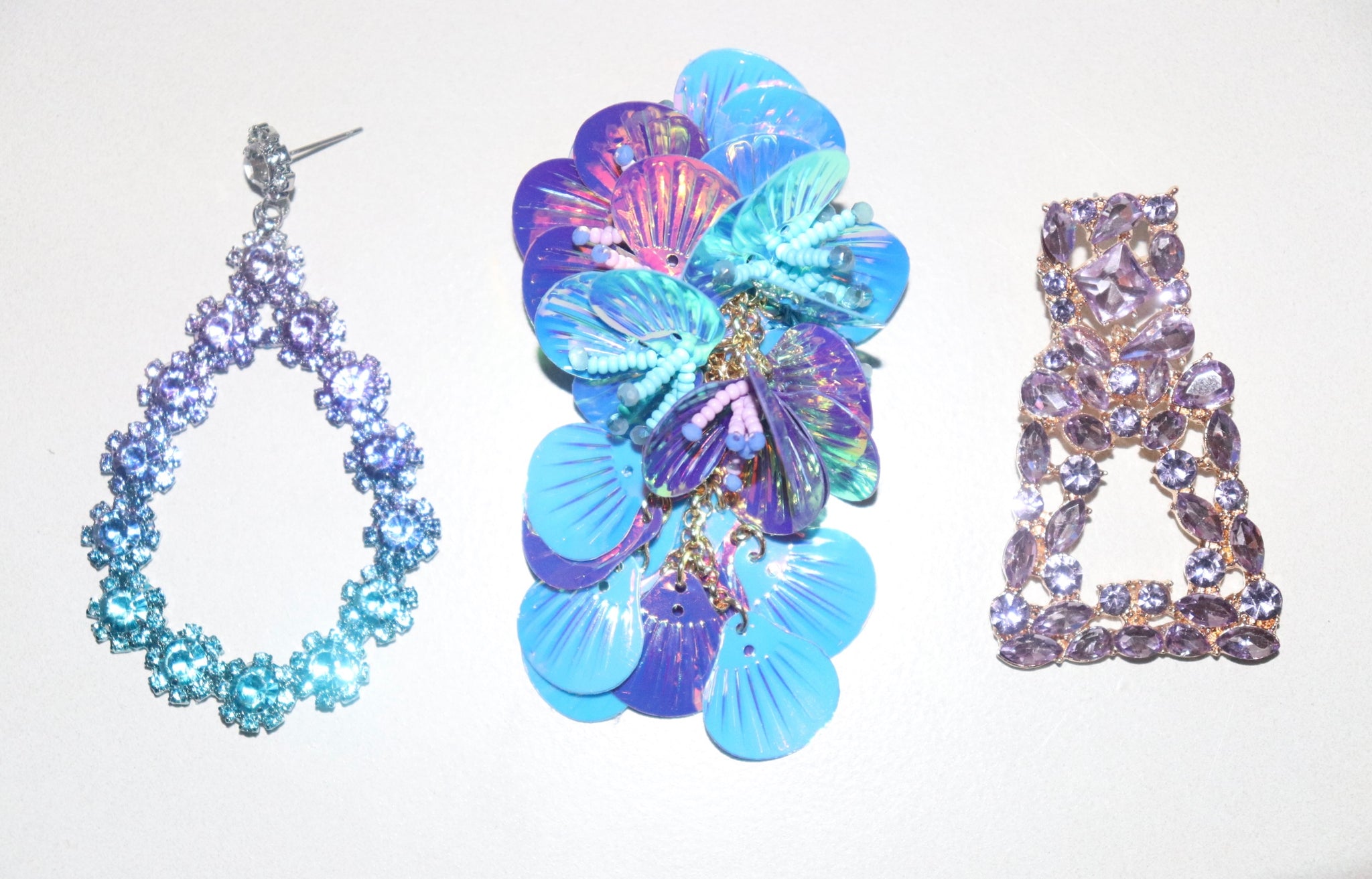 Oversized Sequin Flower Drop Earrings