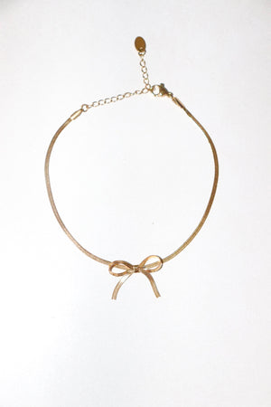 Herringbone Bow Tie Anklet