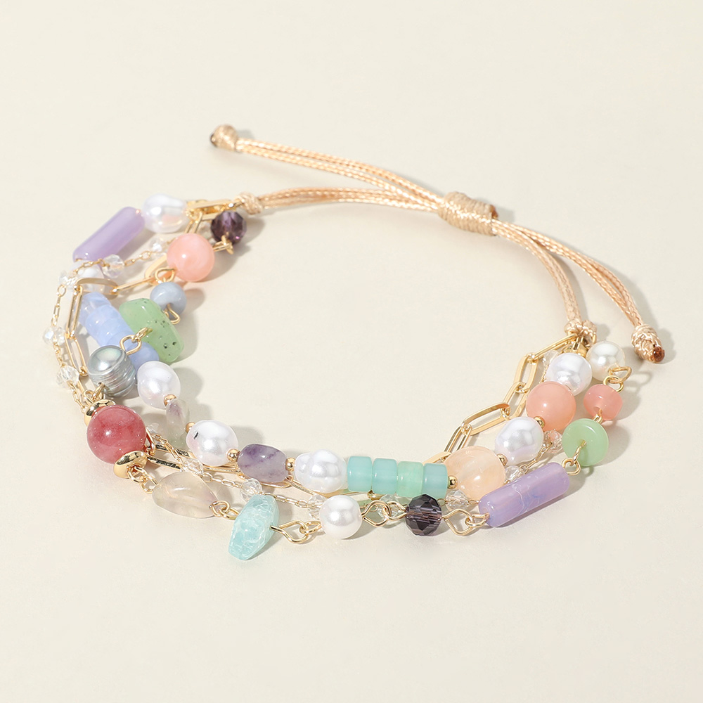 Beaded & Layered Adjustable Bracelet