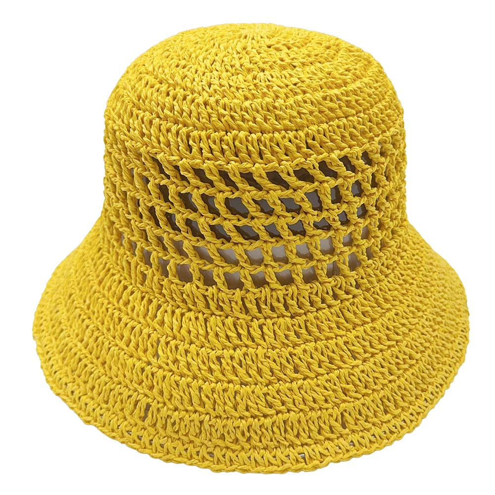 Open Weave Straw Bucket Hat (more options)