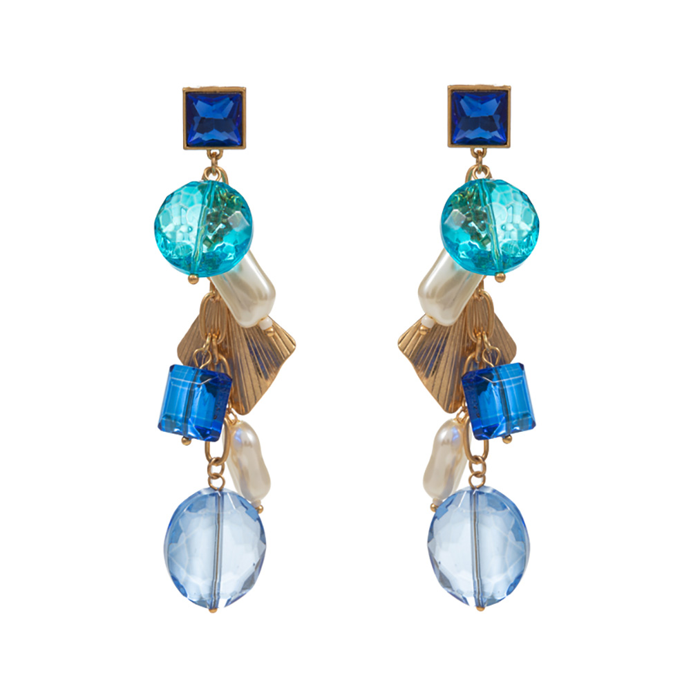 Geometric Pearl + Bead Drop Earrings (more options)