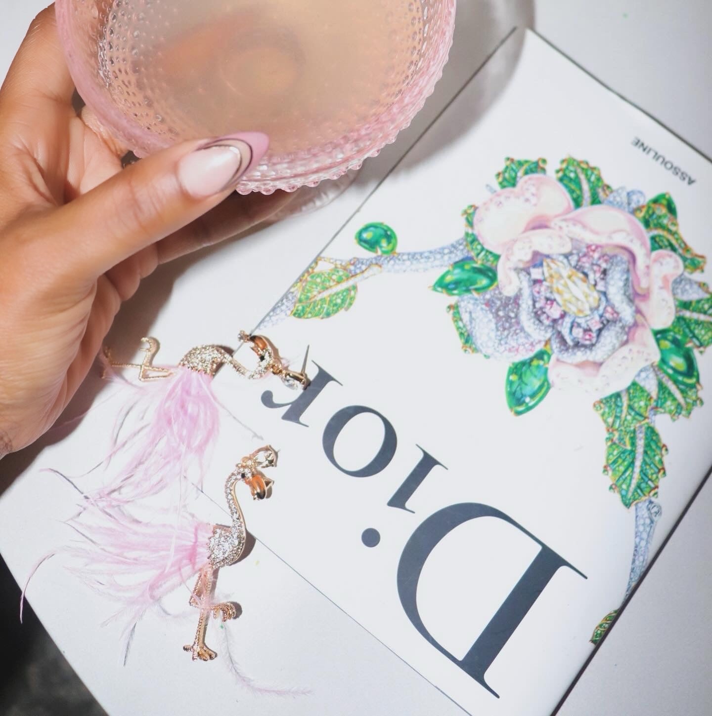 Feathered Flamingo Drop Earrings