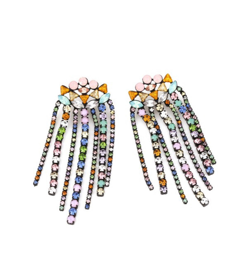 Multicolor Waterfall Drop Earrings