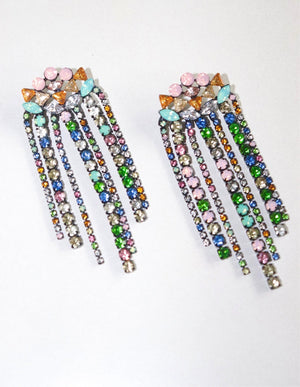 Multicolor Waterfall Drop Earrings