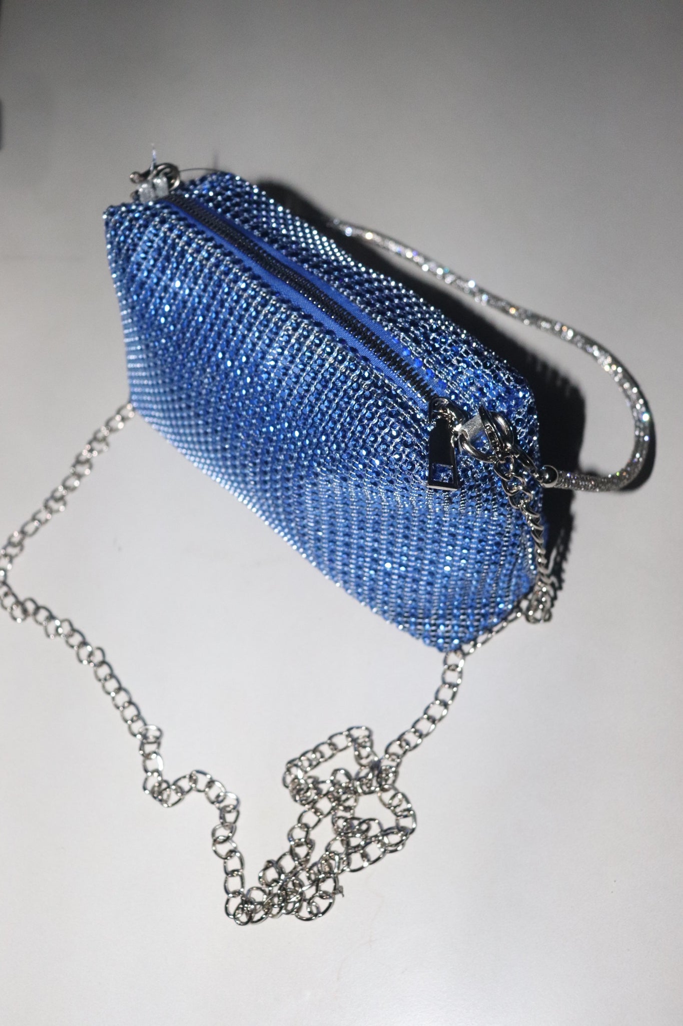 Mesh Rhinestone Convertible Clutch