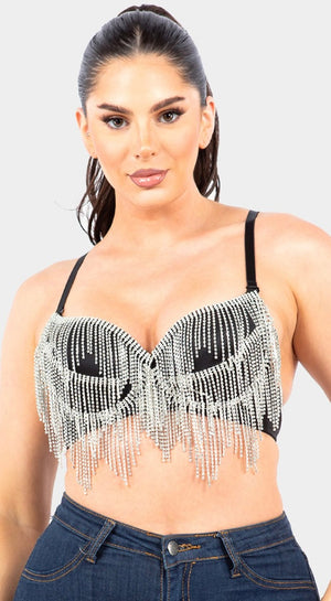 Fringe Bustier Bra Top