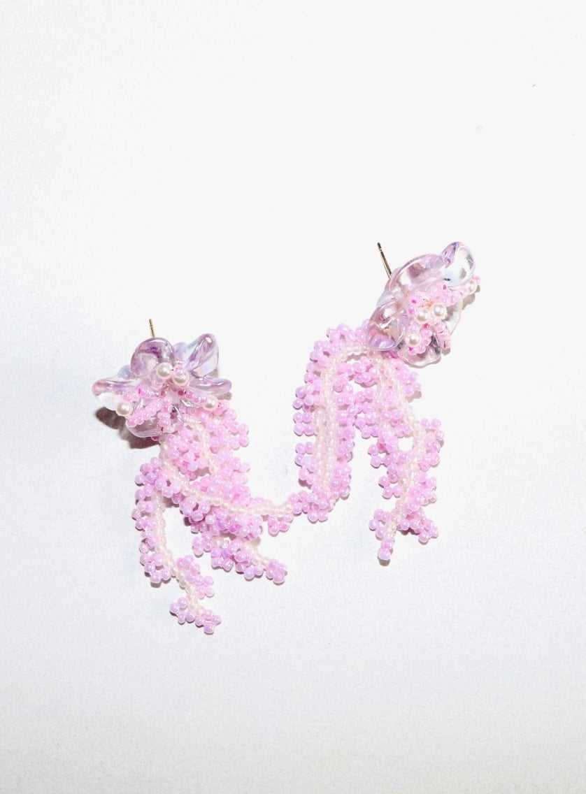 Pastel Seed Bead Drop Earrings