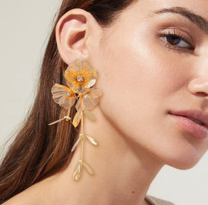 Floral Tassel Drop Earrings