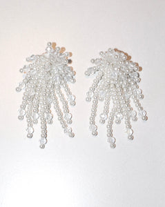 Pearl Cluster Fringe Drop Earrings