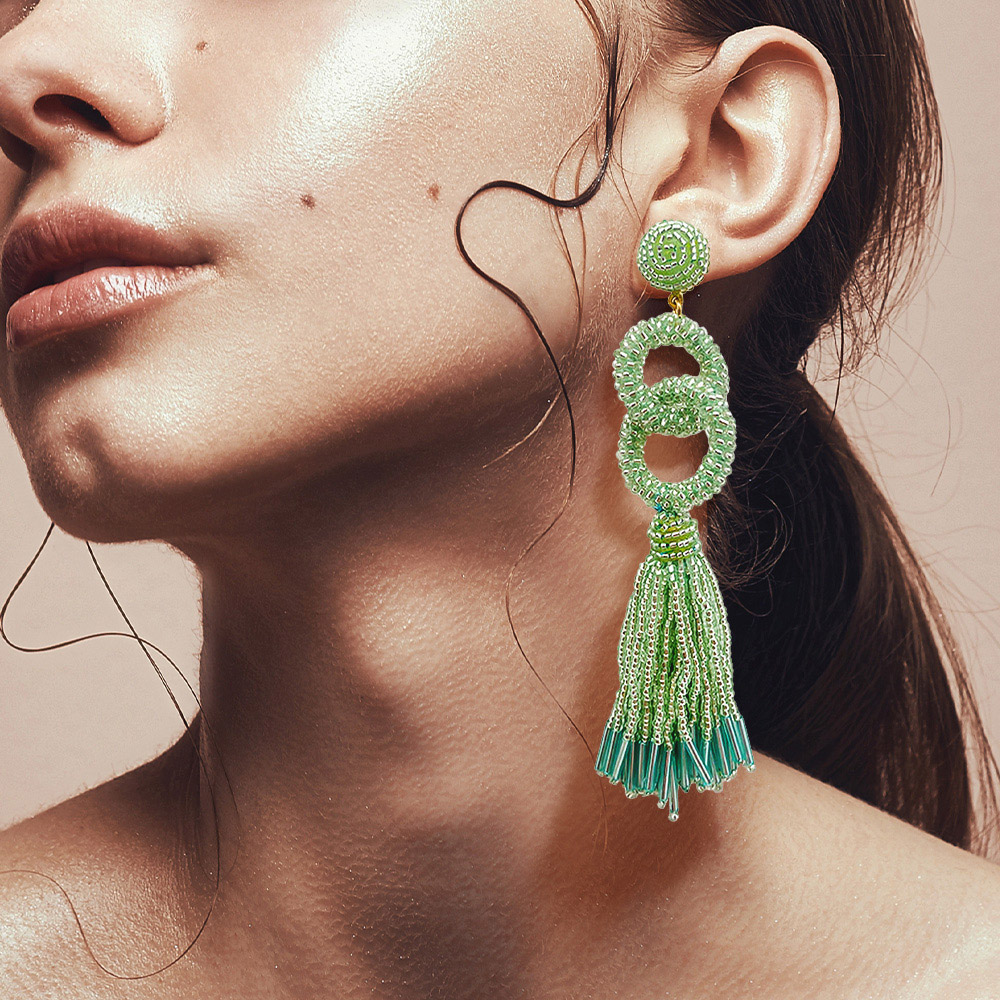 Open Circle Tassel Earrings