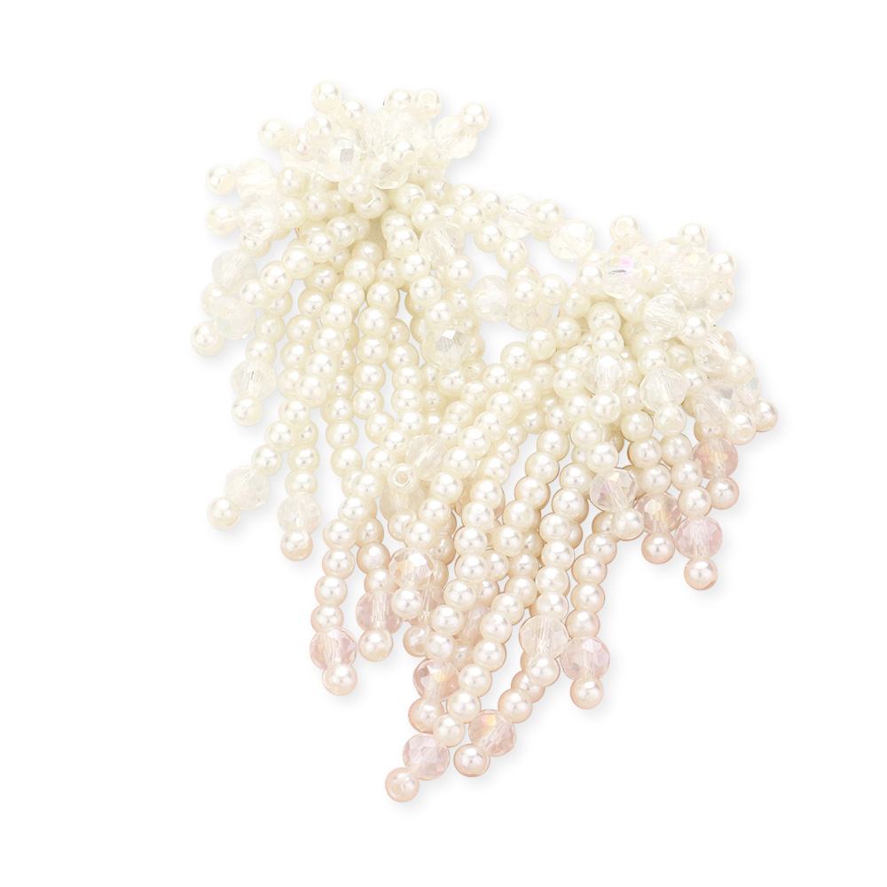 Pearl Cluster Fringe Drop Earrings