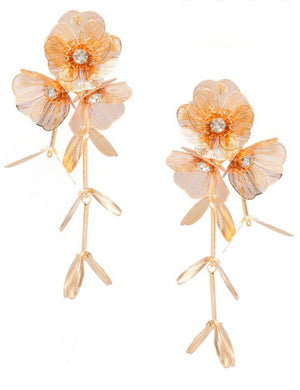 Floral Tassel Drop Earrings