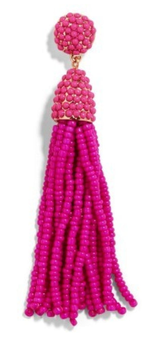 Harper Beaded Tassel Drop Earrings