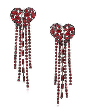 Heart Tassel Drop Earrings