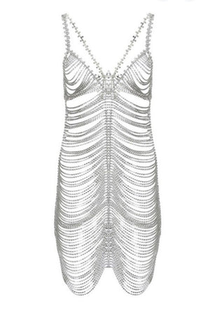 Rhinestone Body Chain Dress