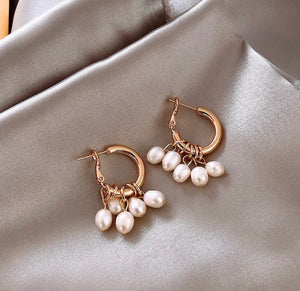 Freshwater Pearl hoops