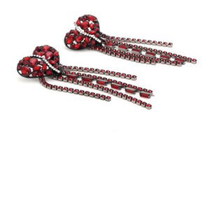 Heart Tassel Drop Earrings
