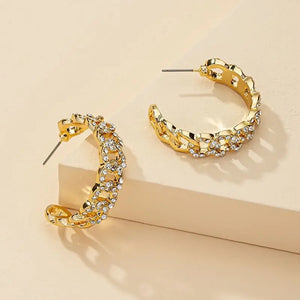 Ami Swarovski Hoop Earrings