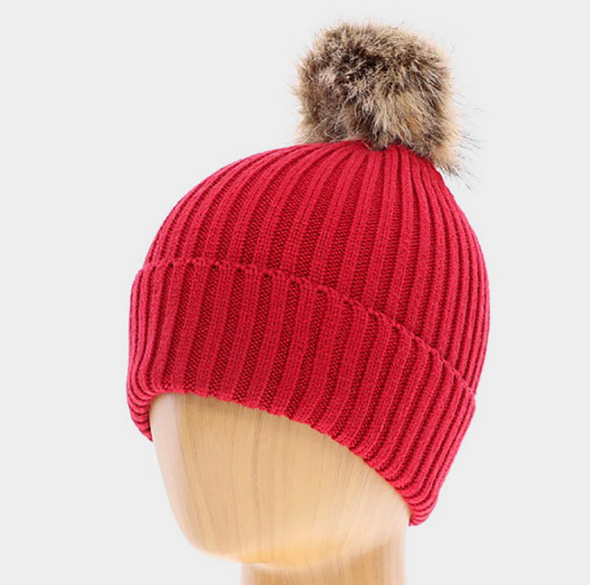 Ryan Fur Pom Beanie
