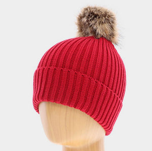 Ryan Fur Pom Beanie