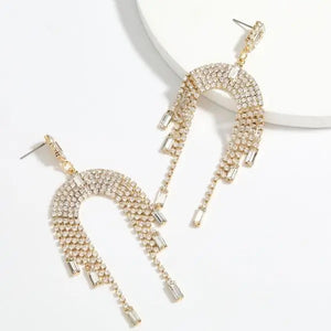 Lila Swarovski Drop Tassel Earrings
