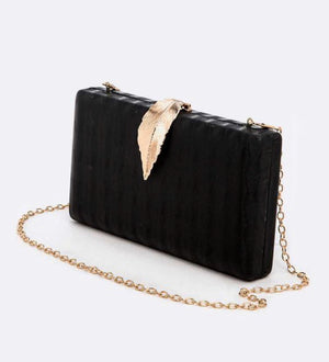 Metallic Leaf Clasp Crossbody Bag (more options)