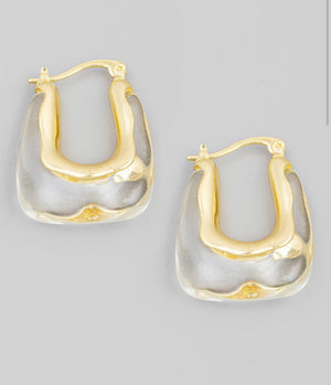 Clear Cut Hoop Earrings