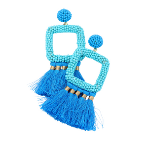 Ombré Beaded Tassel Drop Earrings (more options)