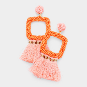 Ombré Beaded Tassel Drop Earrings (more options)