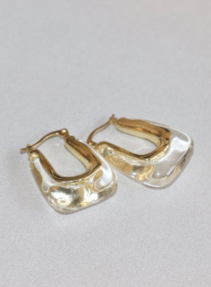 Clear Cut Hoop Earrings