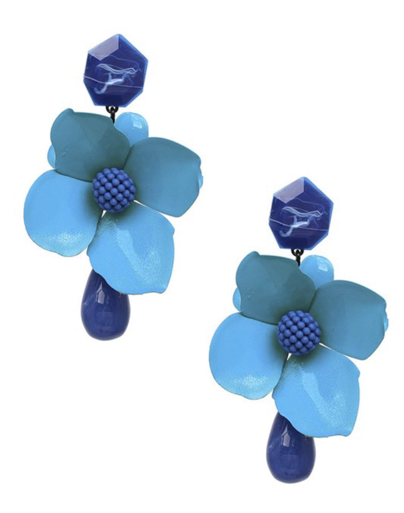 Floral Acrylic Drop Earrings