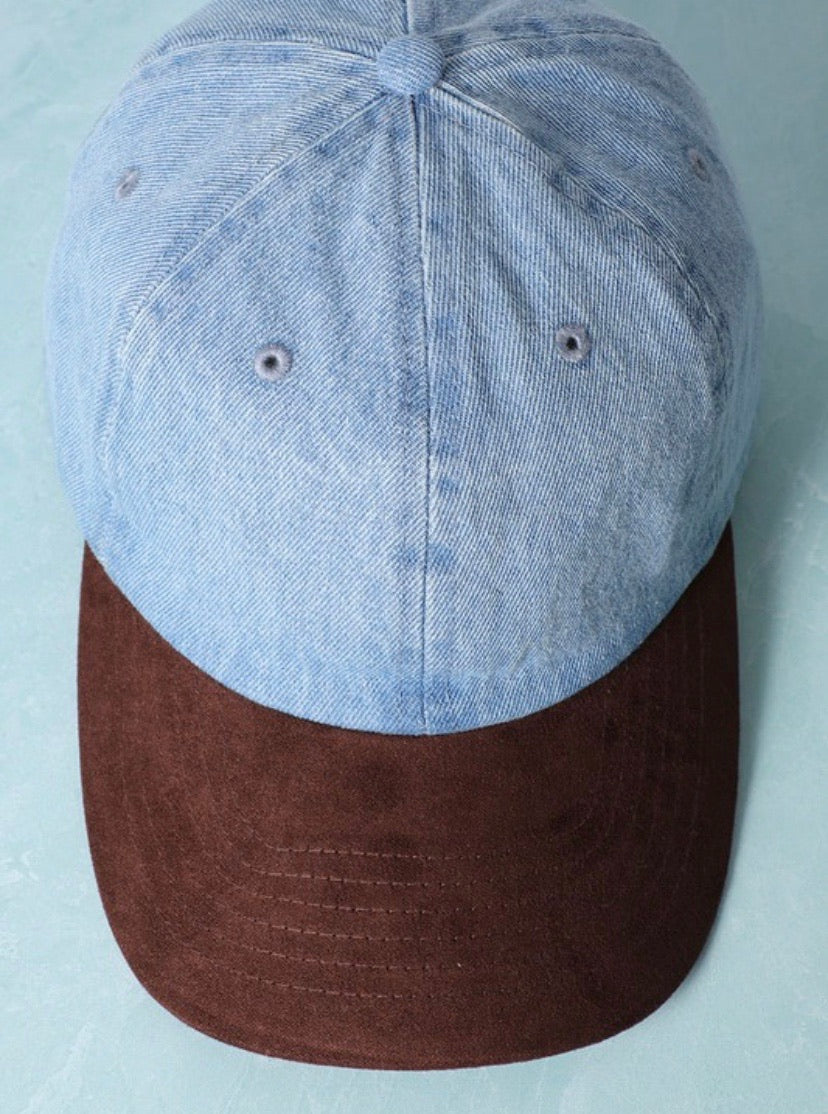Denim & Suede Dad Hat