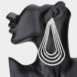 Arched Teardrop Layered Drop Earrings