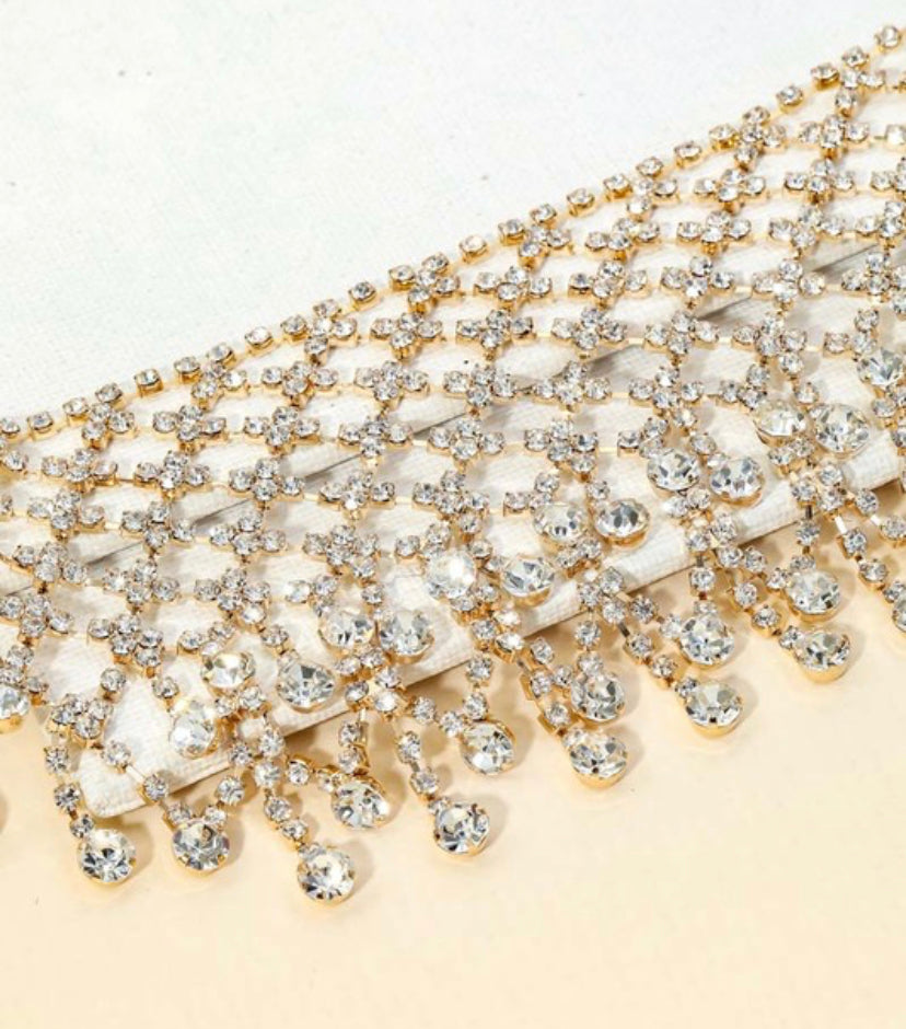 Embellished Chain Net Choker Necklace