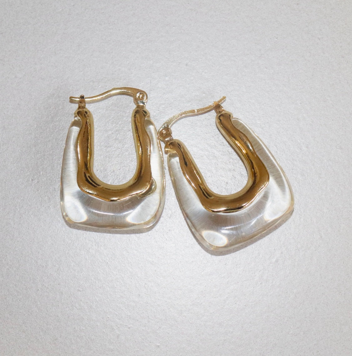 Clear Cut Hoop Earrings