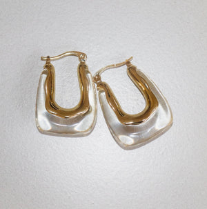 Clear Cut Hoop Earrings