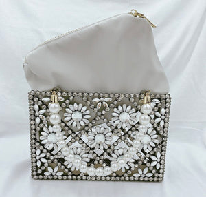 Floral Rhinestone Clutch