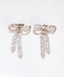 Bow Baguette Drop Earrings