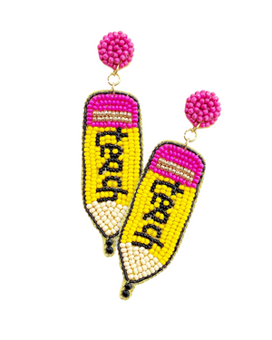 Teach Pencil Drop Earrings