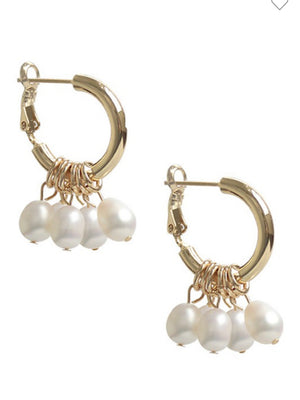 Freshwater Pearl hoops