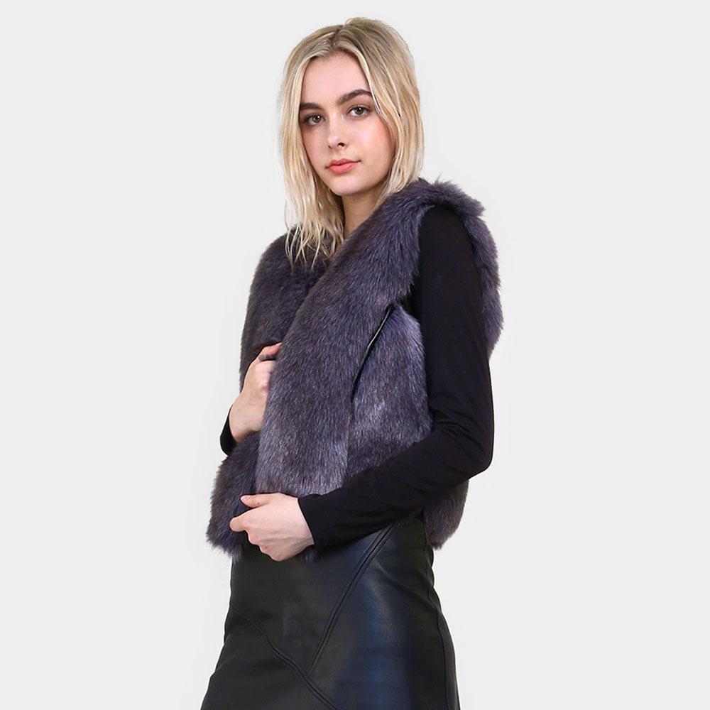 Cropped 2025 fur vest
