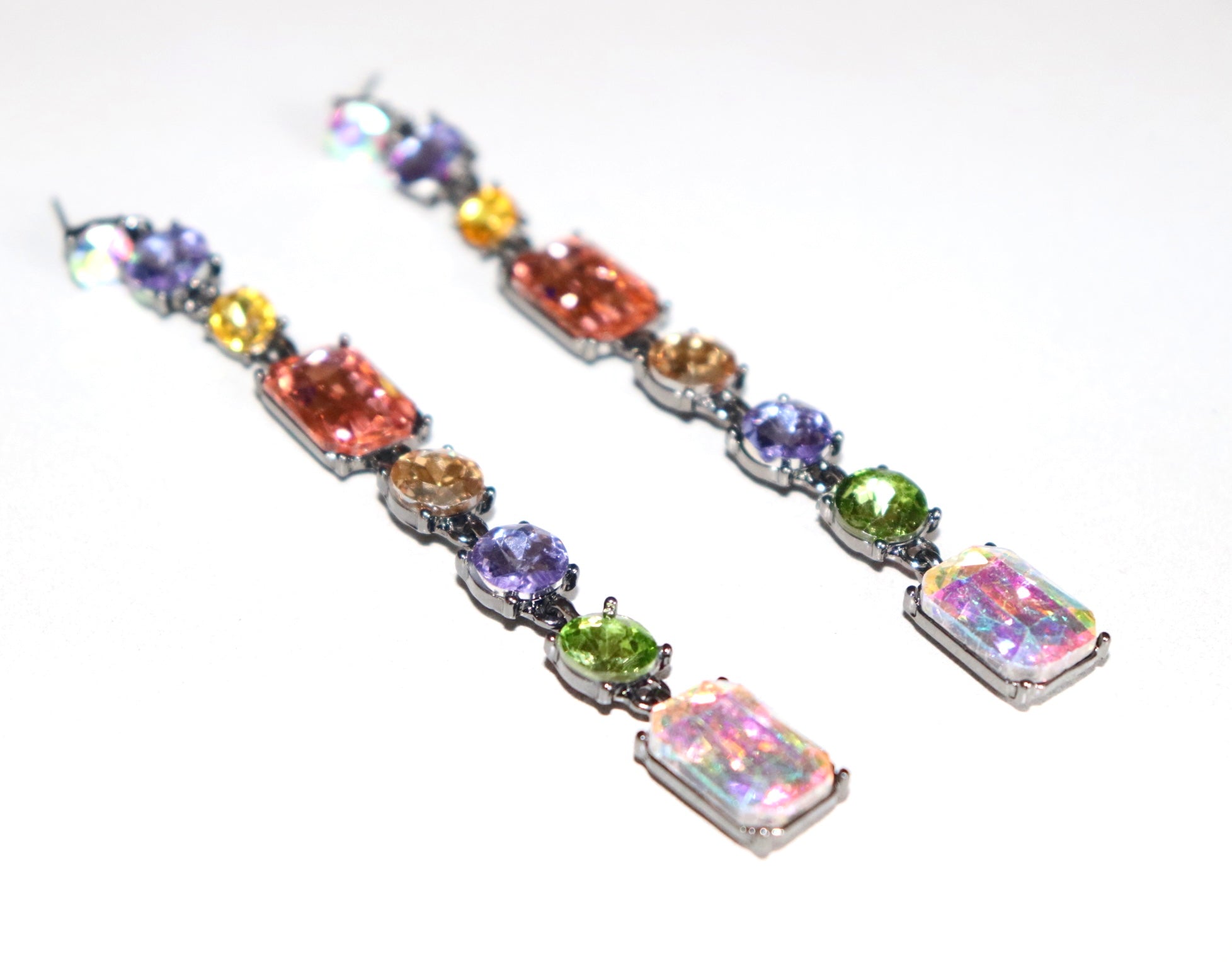 Multi-Gemstone Drop Earrings