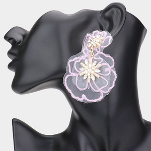 Mesh Flower Drop Earrings (more options)