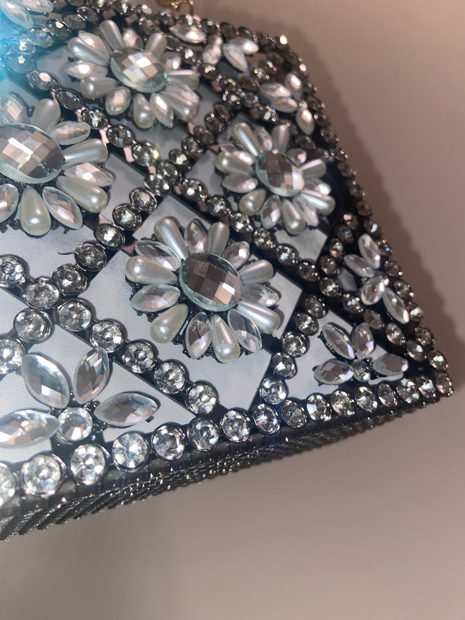 Floral Rhinestone Clutch