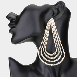Arched Teardrop Layered Drop Earrings