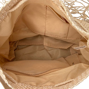 Macramé Woven Drawstring Fringe Bag