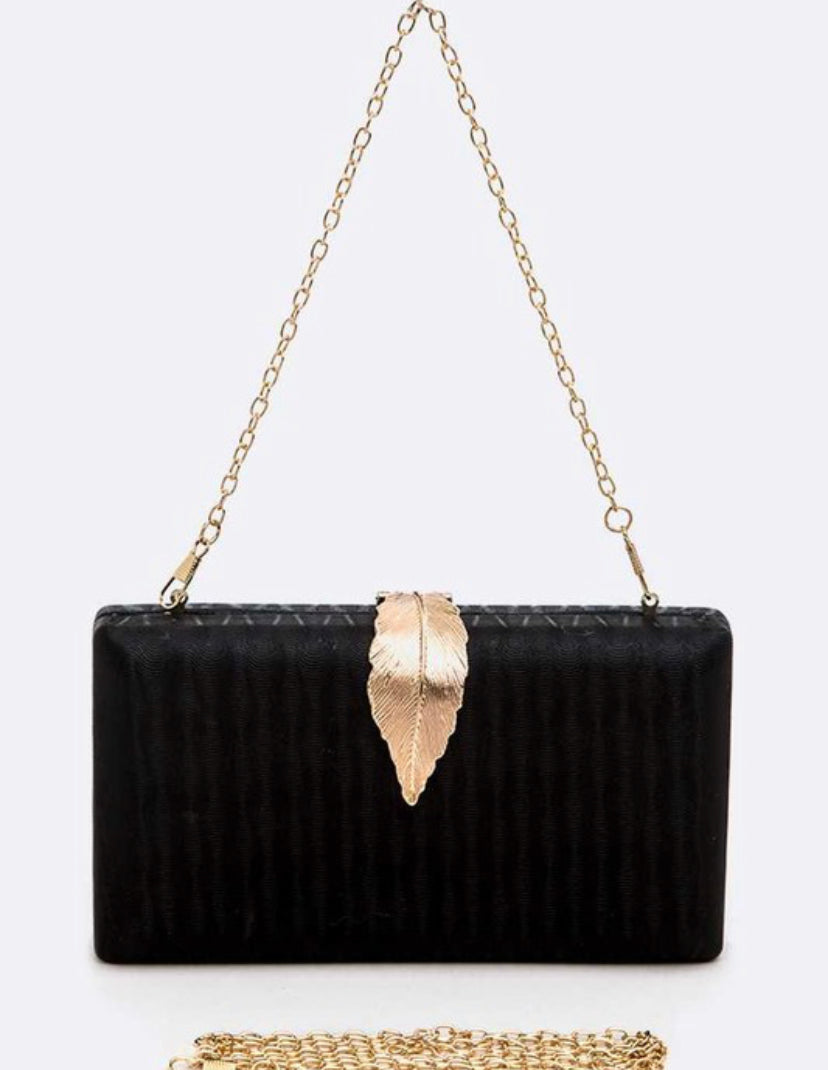 Metallic Leaf Clasp Crossbody Bag (more options)