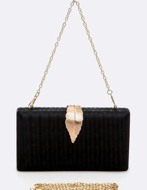 Metallic Leaf Clasp Crossbody Bag (more options)