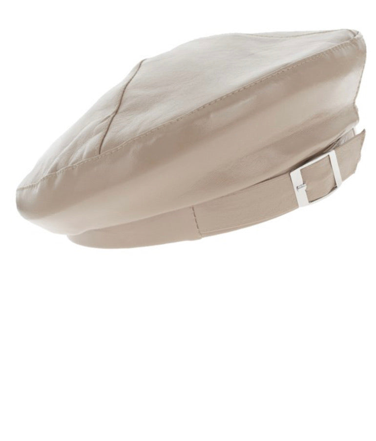 Jasmin Faux Leather Beret