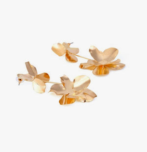 Metallic Flower Drop Earrings